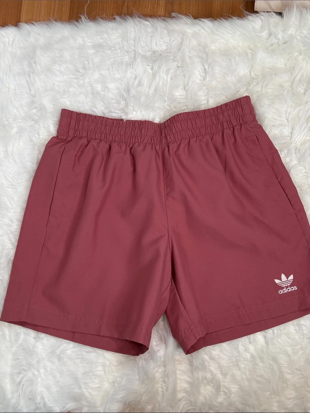 Men's Adidas Original Light Cranberry Swim Trunks Swim Shorts Medium NWT